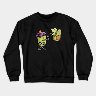 Bubble Tea – Cute Kawaii Avocado Boba Chasing Butterfly Crewneck Sweatshirt